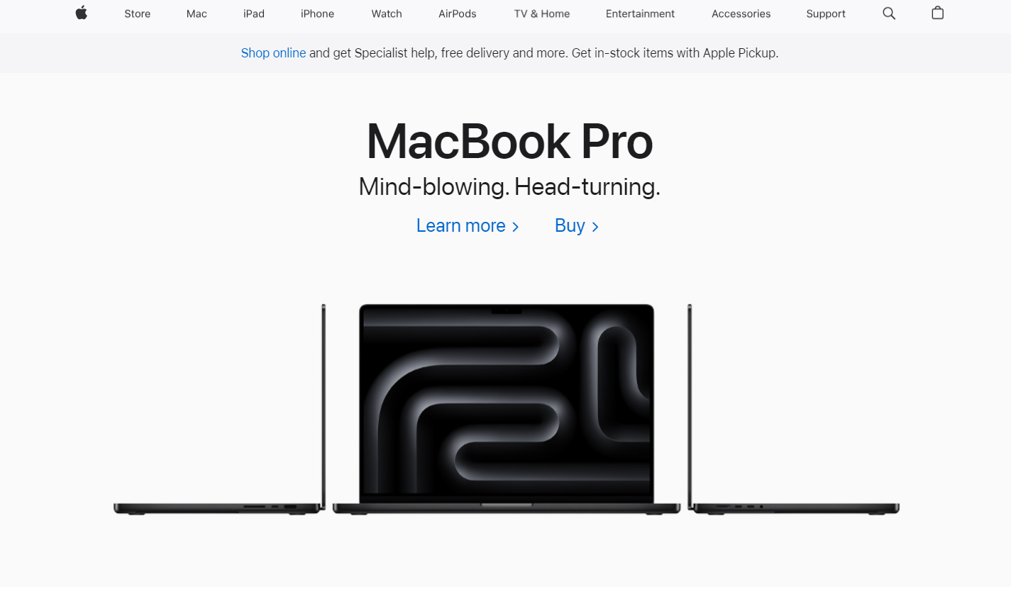 Apple website