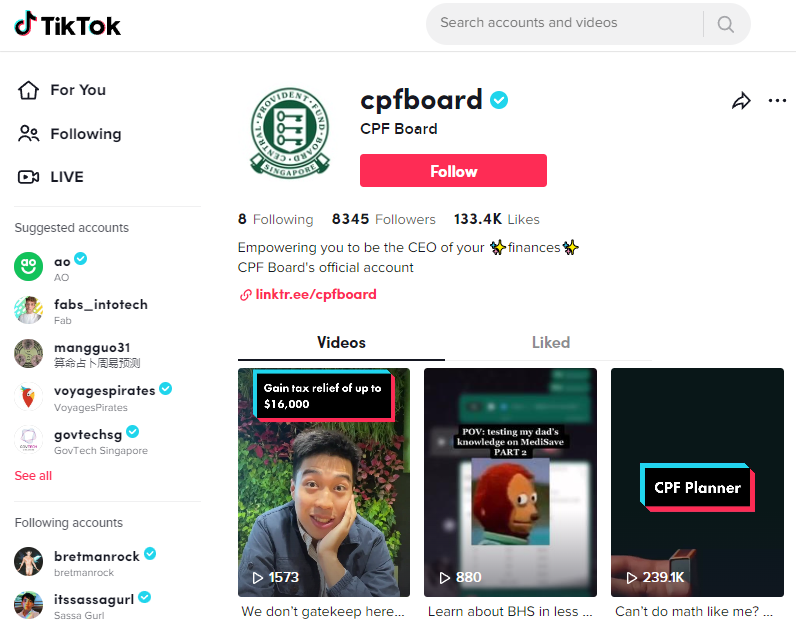 CPFB TikTok account