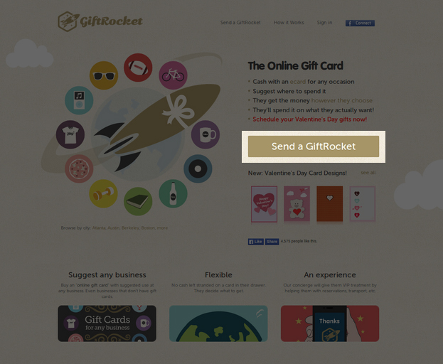 Call To Action CTA Example GiftRocket