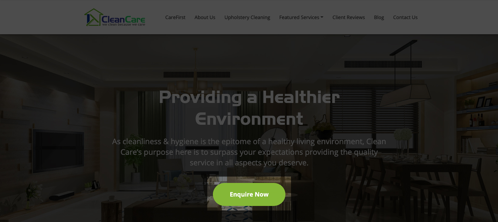 Clean Care Landing Page