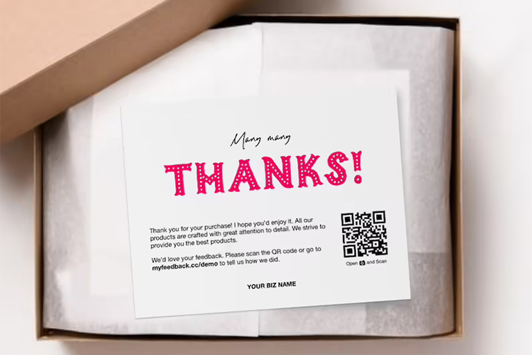 Ecommerce and Marketplace Thank you Note