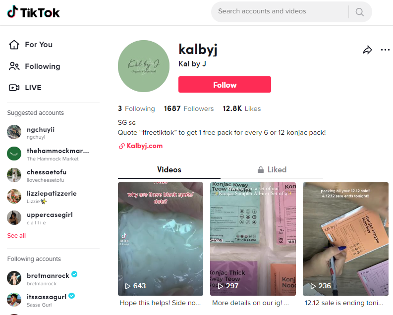 Kal by J TikTok account