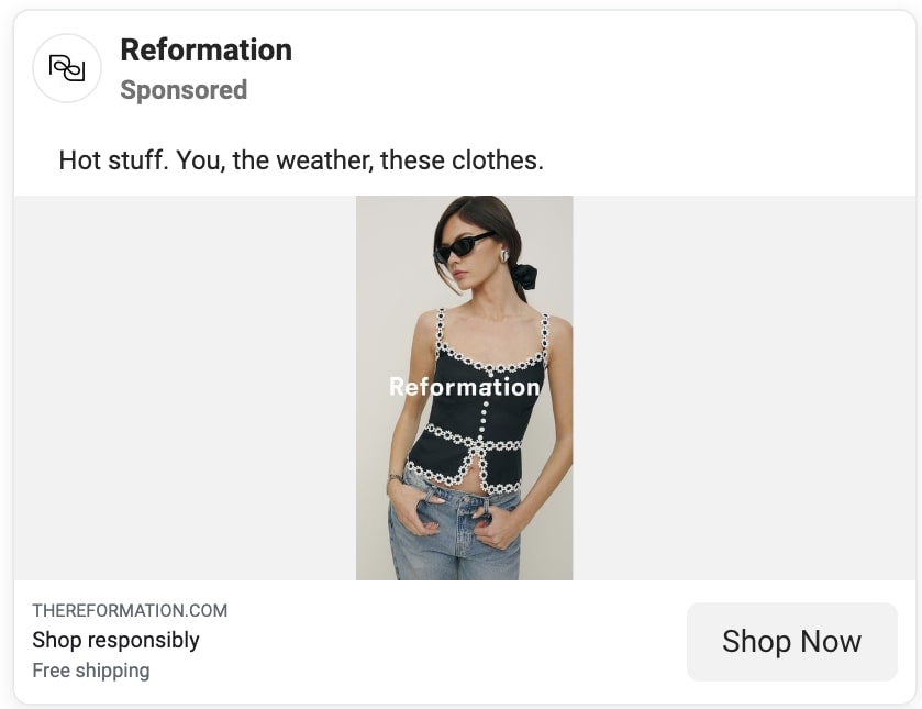 reformation facebook ad