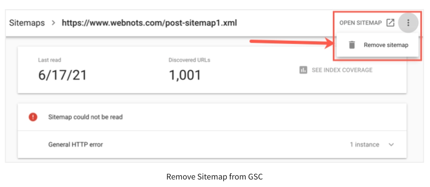 Remove Sitemap From GSC